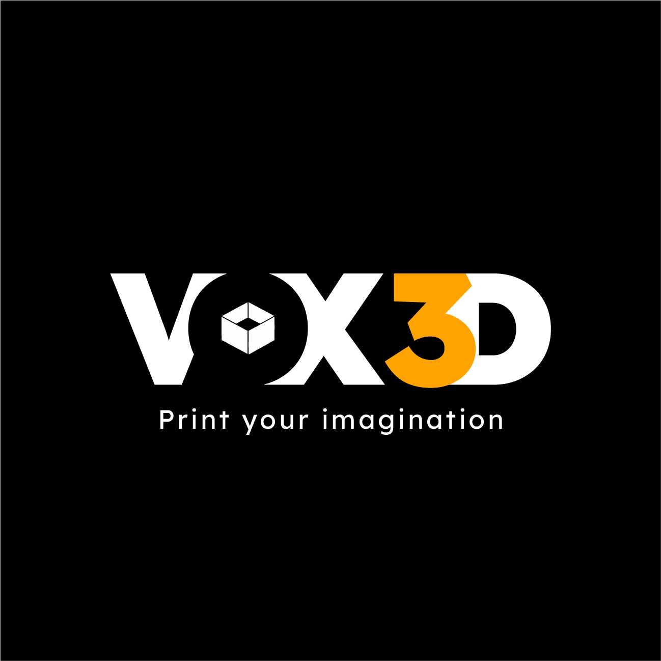 Vox3D business logo with the tagline Print your imagination